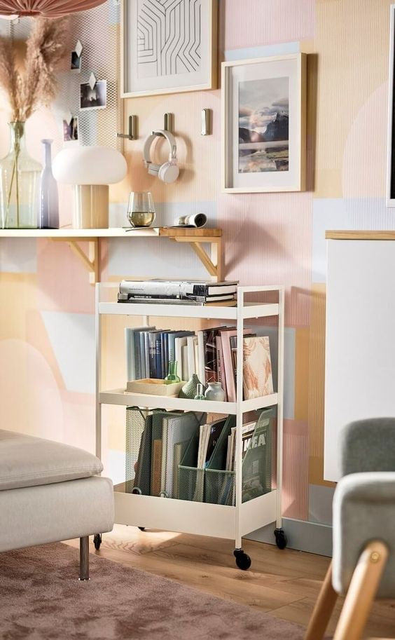 NISSAFORS Trolley, 50.5x30x83cm, White