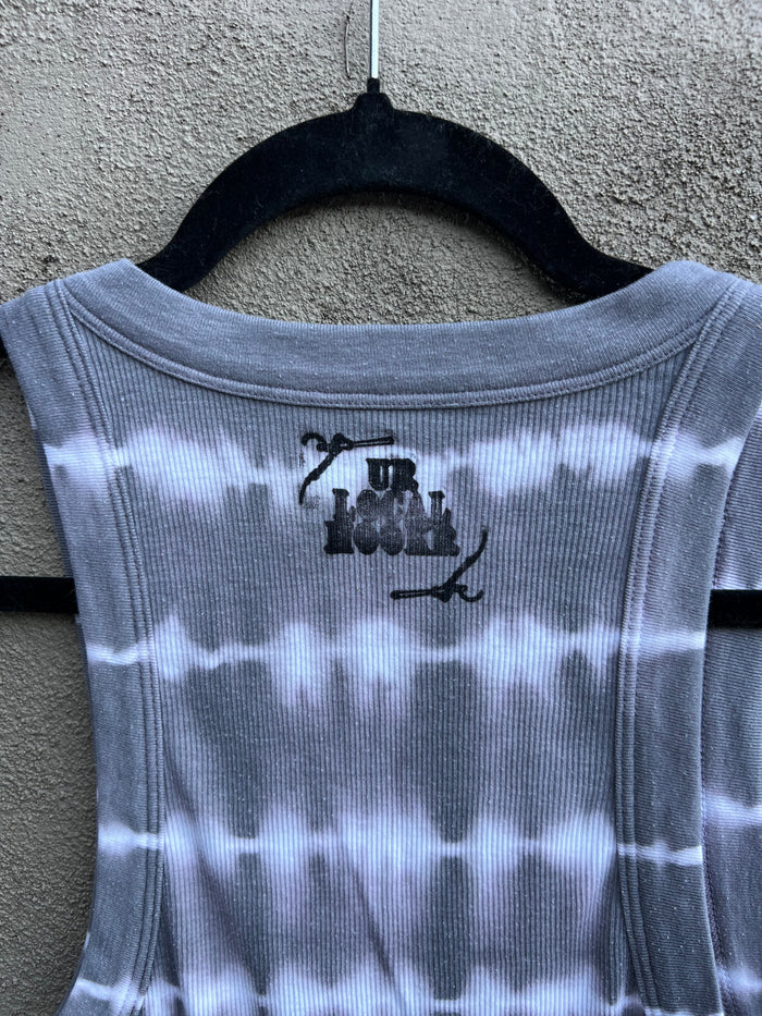 Not My Year - Grey Tie-Dye Tank Top