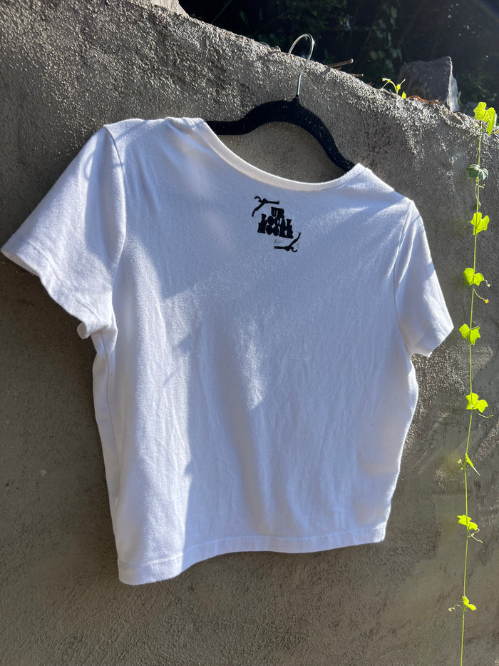Not My Year - White Cropped Tshirt