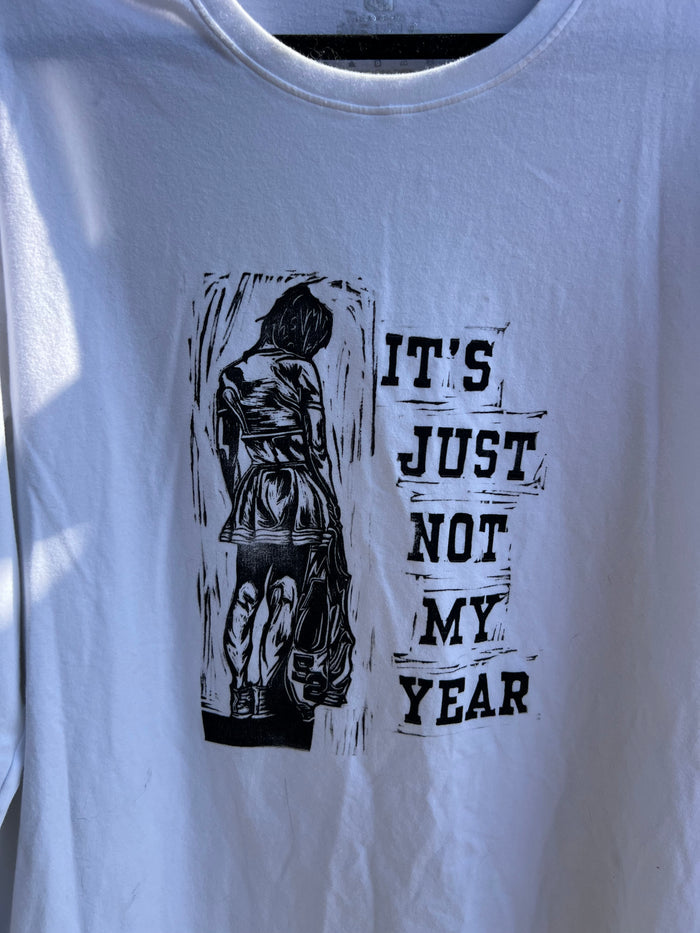 Not My Year - White Long-Sleeve Tshirt