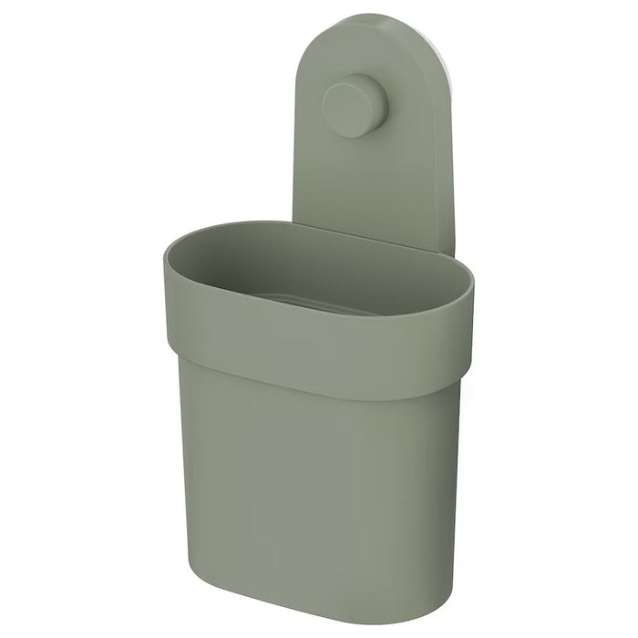 OBONAS Container with suction cup, Grey-green