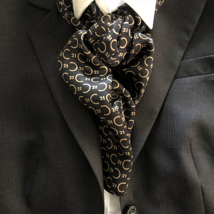 Obsessed Black 100% Silk Corporate Scarf