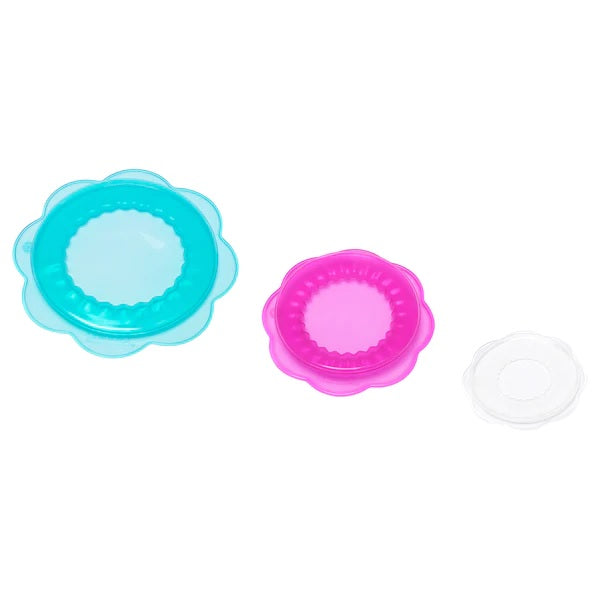 OVERMATT Food cover, set of 3, Multi-coloured