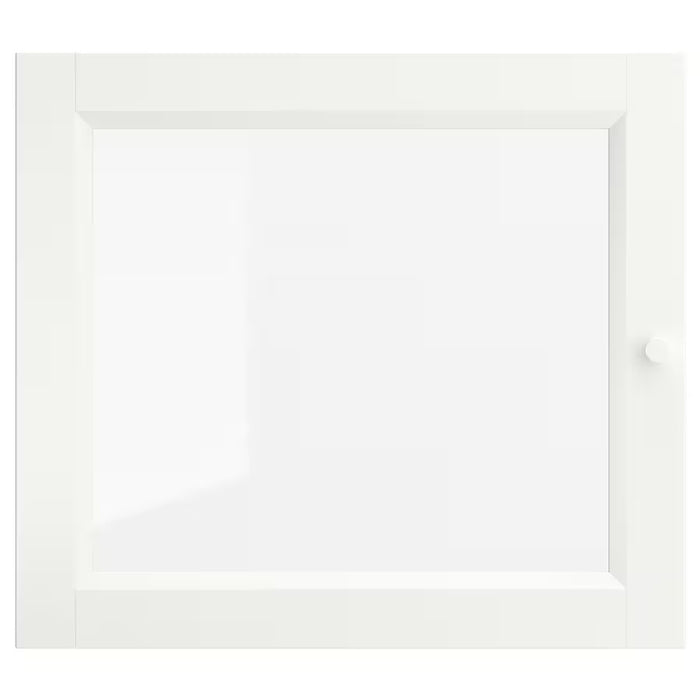 OXBERG Glass door, white, 40x35cm