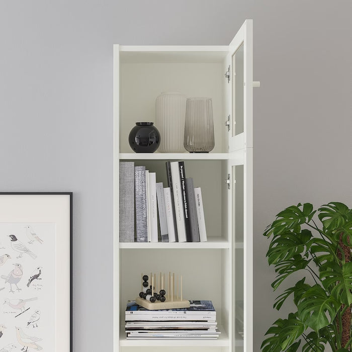 OXBERG Glass door, white, 40x35cm
