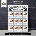 Panda Boy Theme Customized Month Wise Year Picture Board for Wall Decoration