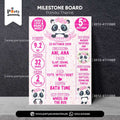 Panda Girl Theme Customized Birthday Fact / Milestone Board for Wall Decoration