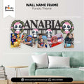 Panda Girl Theme Customized Wall Name Frame With 5 Images for Wall Decoration
