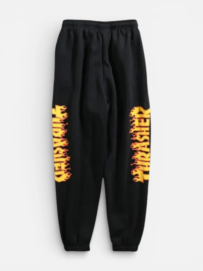 Pantalon Buzo Thrasher Flame Negro
