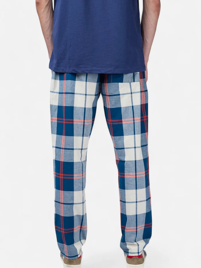 Pantalon Elepants 025 Poplin Blanco Azul
