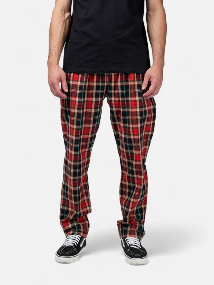 Pantalon Elepants 166 Poplin Rojo Negro