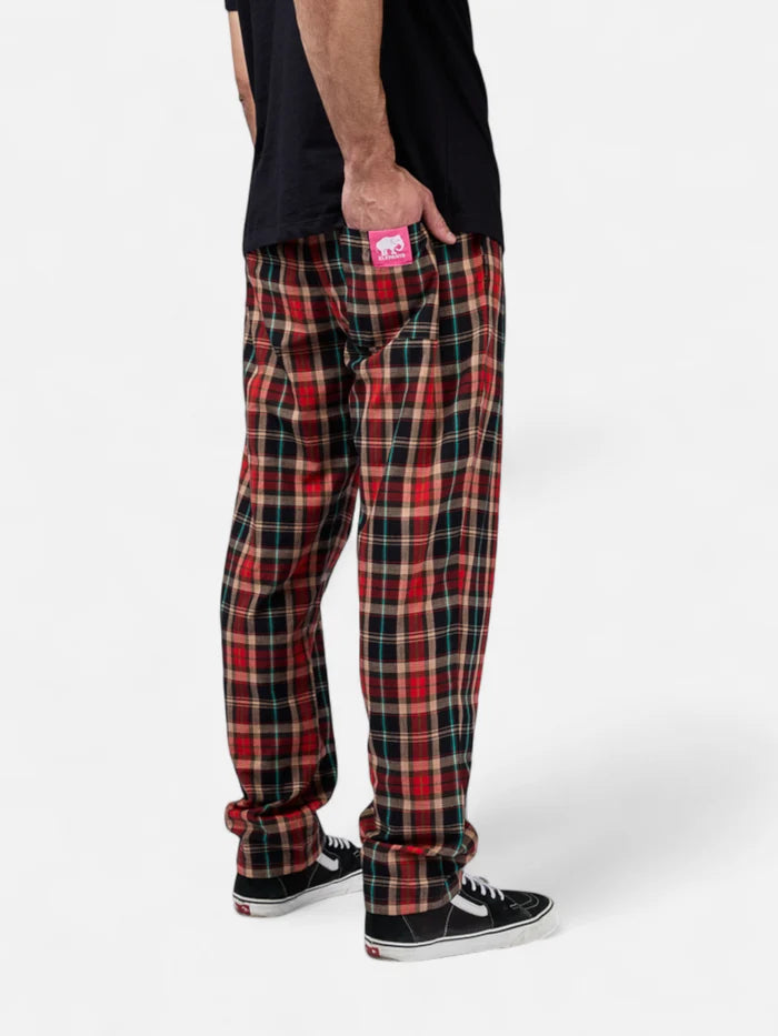 Pantalon Elepants 166 Poplin Rojo Negro