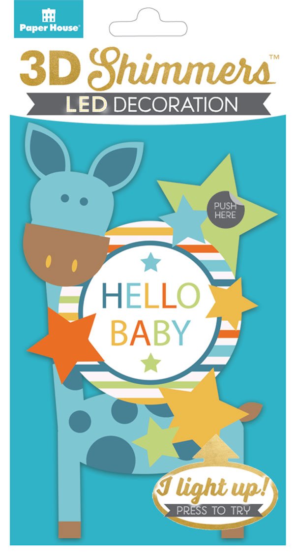 Paper House 3D LED Hello Baby Shimmer Embellishment - SCRAPBOOKFARE