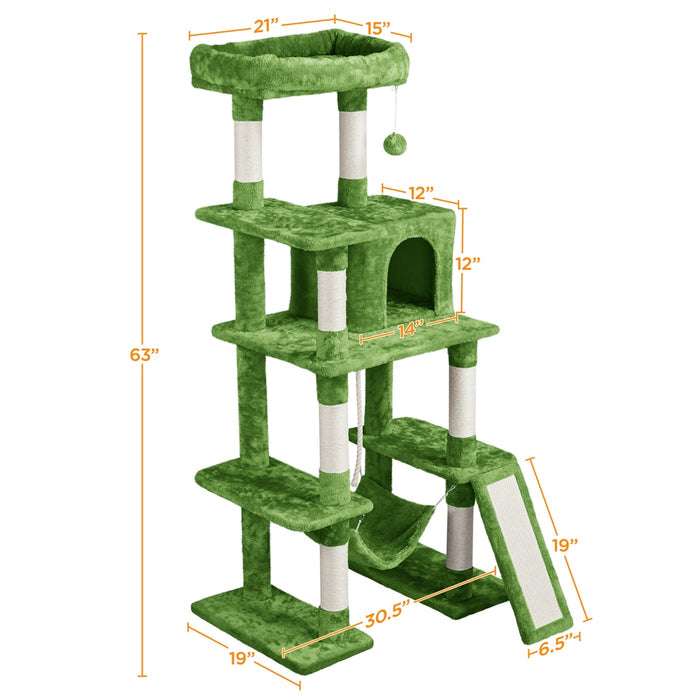 PAWSCOO Cat Tree Cat Tower 63in