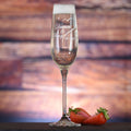 Personalized Crystal Wedding Date Toasting Flutes