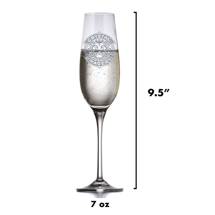 Personalized Crystal Wedding Date Toasting Flutes