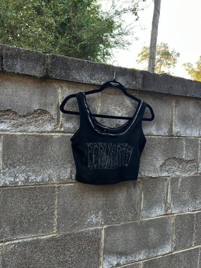 Perverts - Black Cropped Tank Top