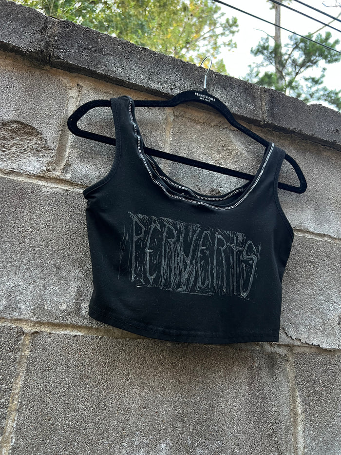 Perverts - Black Cropped Tank Top