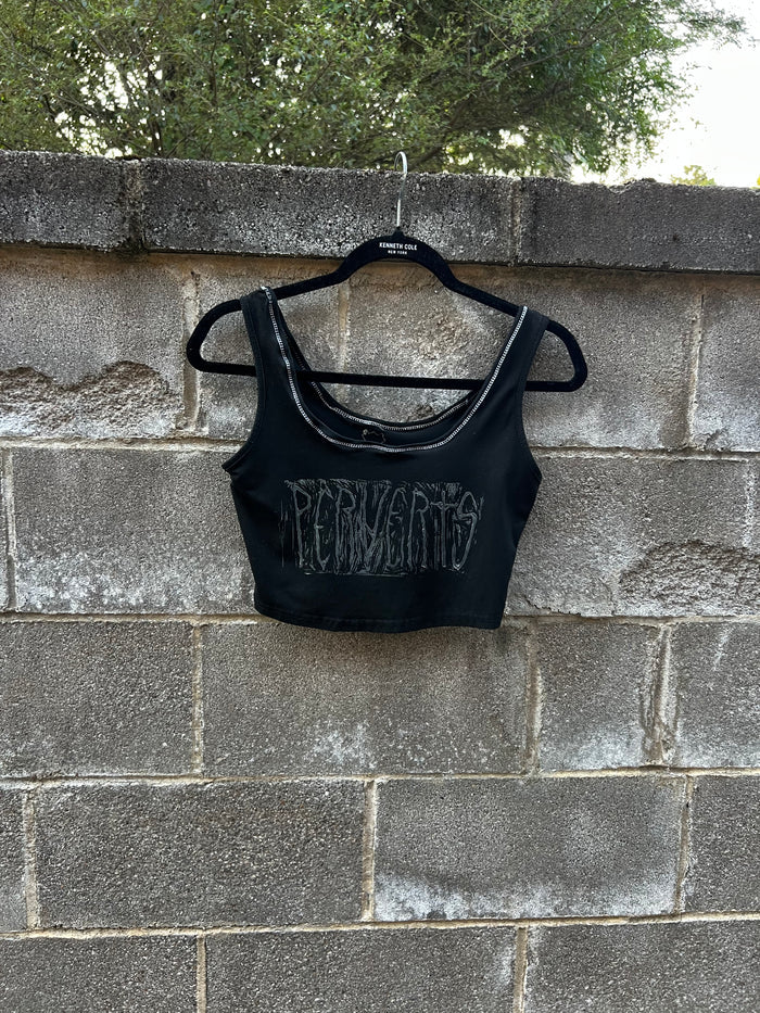 Perverts - Black Cropped Tank Top