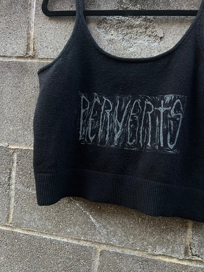 Perverts - Black Knit Tank Top - ON