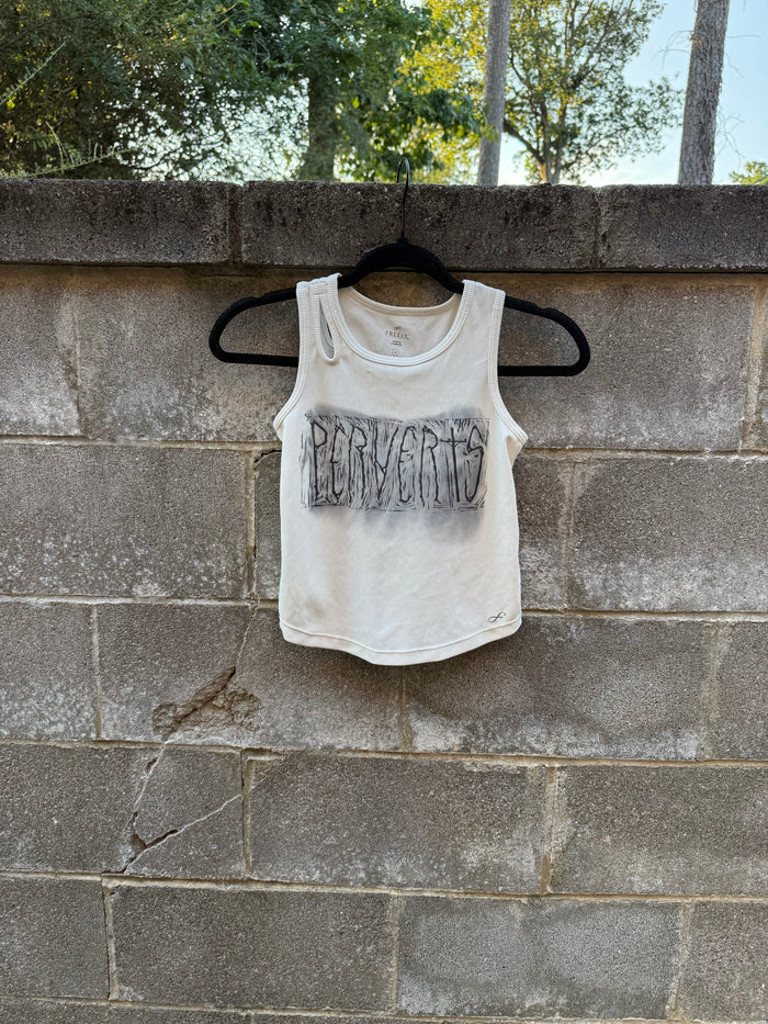 Perverts - White Tank Top - F
