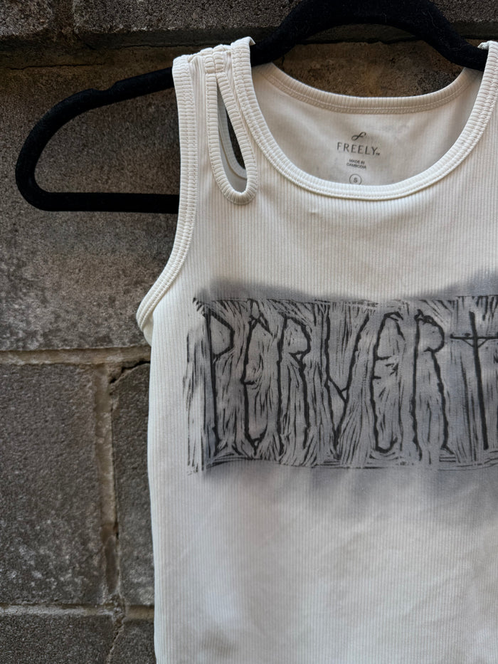 Perverts - White Tank Top - F