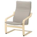 POANG Armchair, Birch veneer & knisa light beige