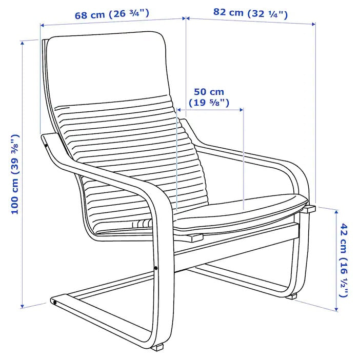 POANG Armchair, Birch veneer & knisa light beige