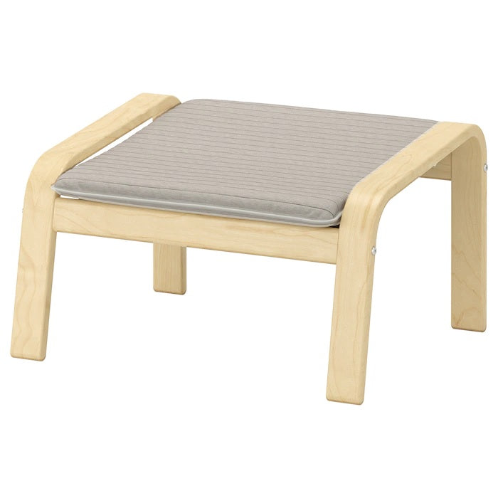 POANG Footstool, Birch veneer & knisa light beige