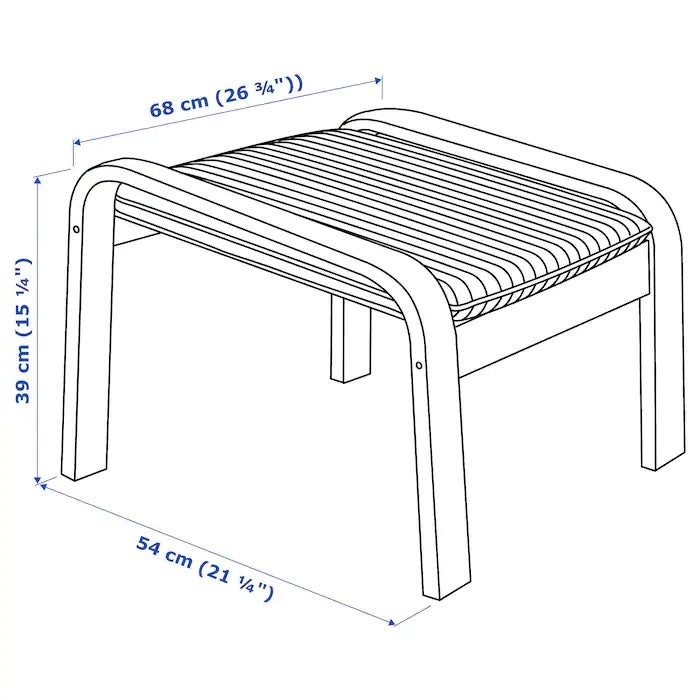 POANG Footstool, Birch veneer & knisa light beige
