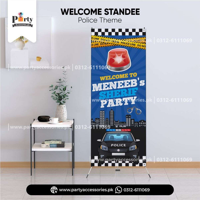 POLICE THEME CUSTOMIZED WELCOME STANDEE FOR BIRTHDAY DECORATION