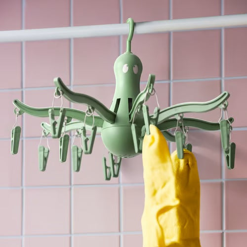 PRESSA Hanging dryer 16 clothes pegs, Green