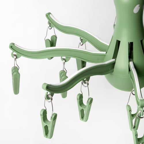 PRESSA Hanging dryer 16 clothes pegs, Green