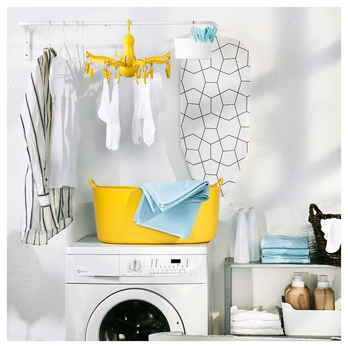 PRESSA Hanging dryer 16 clothes pegs, Yellow