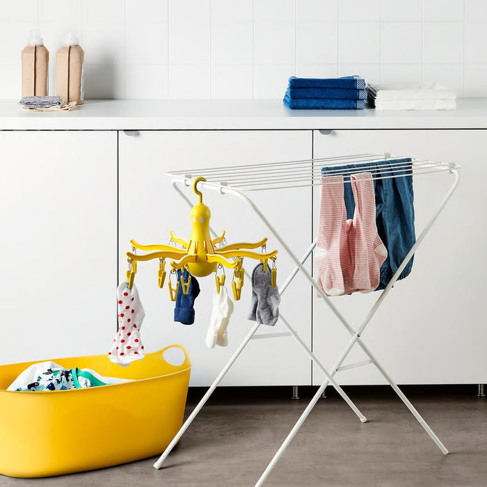 PRESSA Hanging dryer 16 clothes pegs, Yellow