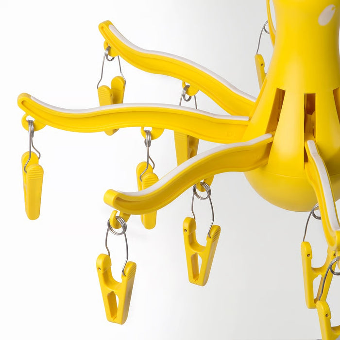 PRESSA Hanging dryer 16 clothes pegs, Yellow
