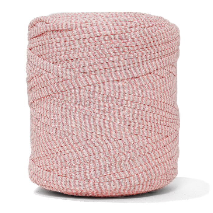 Printed Recycled T-Shirt Fabric Yarn - Pink Checkered