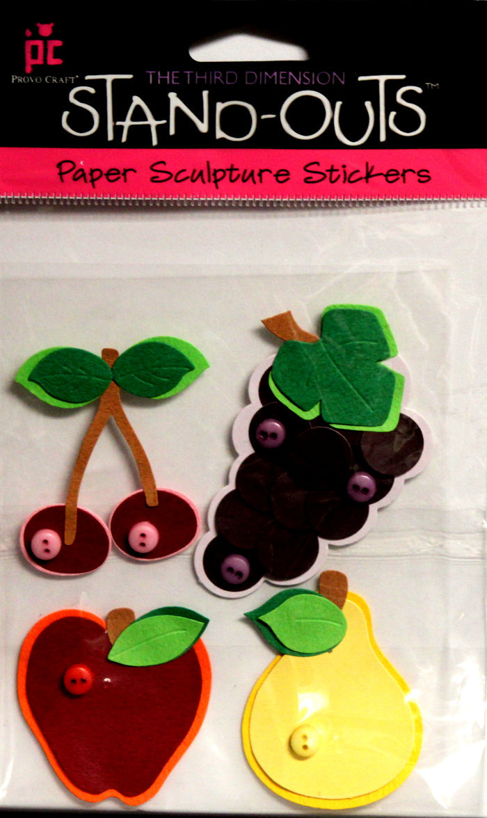 Provo Craft Fruits Stand-outs Dimensional Paper Sculpture Stickers