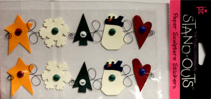 Provo Craft Holiday Season Border Stand-outs Dimensional Paper Sculpture Stickers - SCRAPBOOKFARE