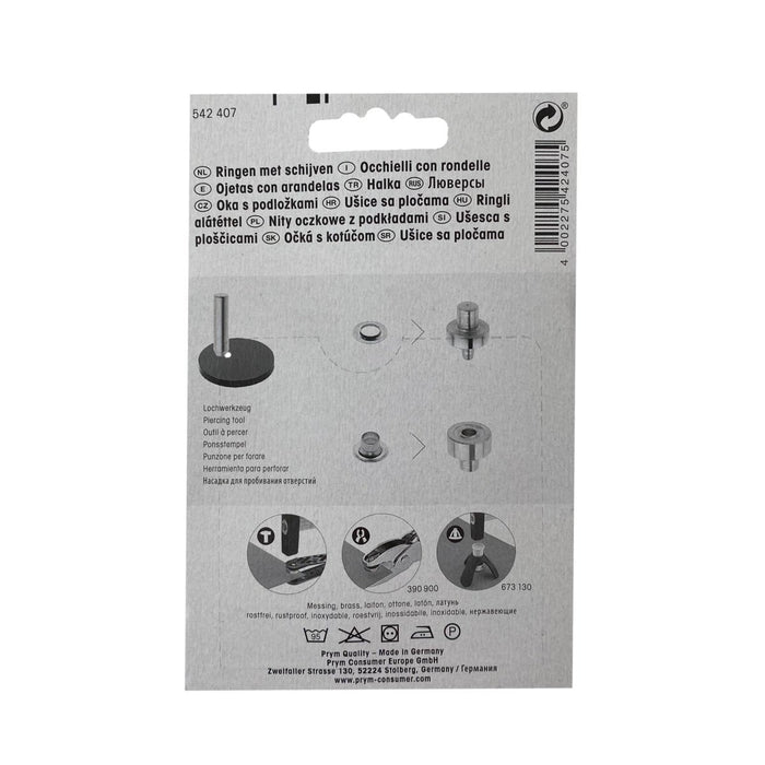 Prym - Eyelets with Washers - Silver Brass - 5 sizes - Sewing Gem