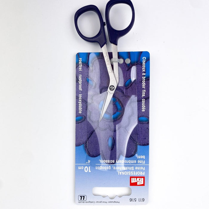 Prym - 10cm Fine Bent Embroidery Scissors - Sewing Gem