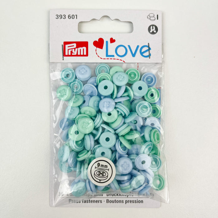 Mini 9mm Sew-On Look (light blue/green)
