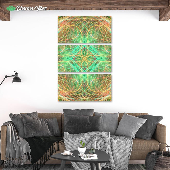Psychedelic Inner Enlightenment by YantrArt 3-Piece Canvas