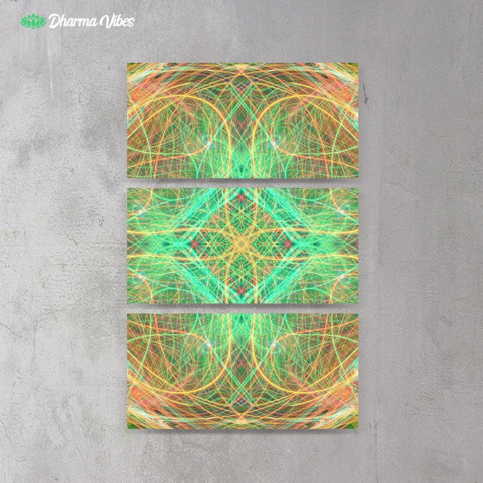 Psychedelic Inner Enlightenment by YantrArt 3-Piece Canvas