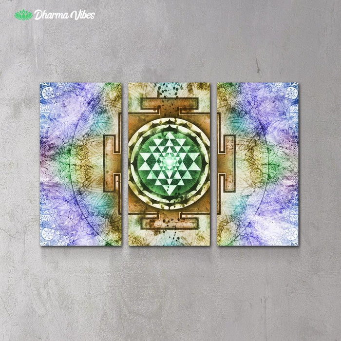 Psycho Yantra 2 by McAshe 3-Piece Canvas Art