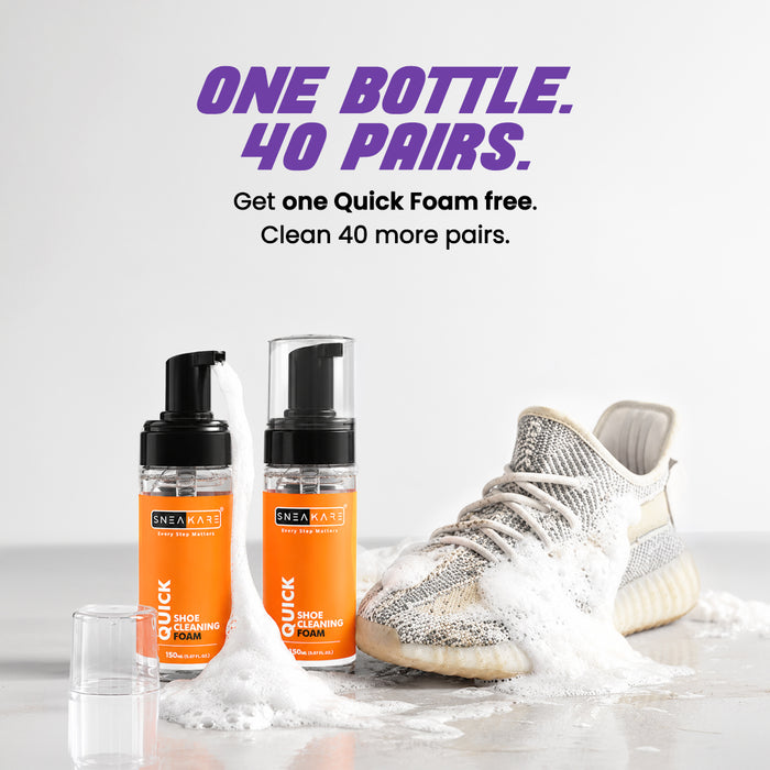 Quick Shoe Cleaning Kit with Extra Foam - Buy 1 Get 1 Foam Cleaner 150ml