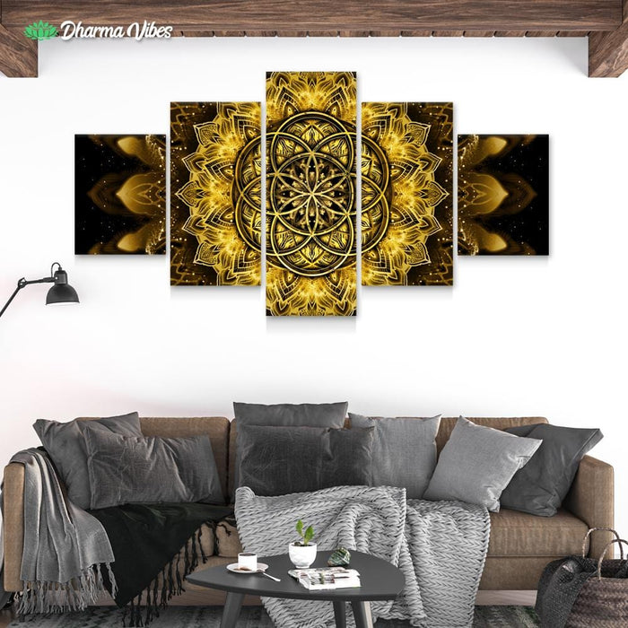 Raising - Gold by YantrArt 5-Piece Canvas