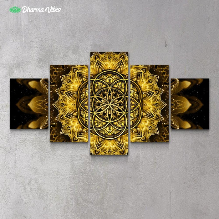 Raising - Gold by YantrArt 5-Piece Canvas