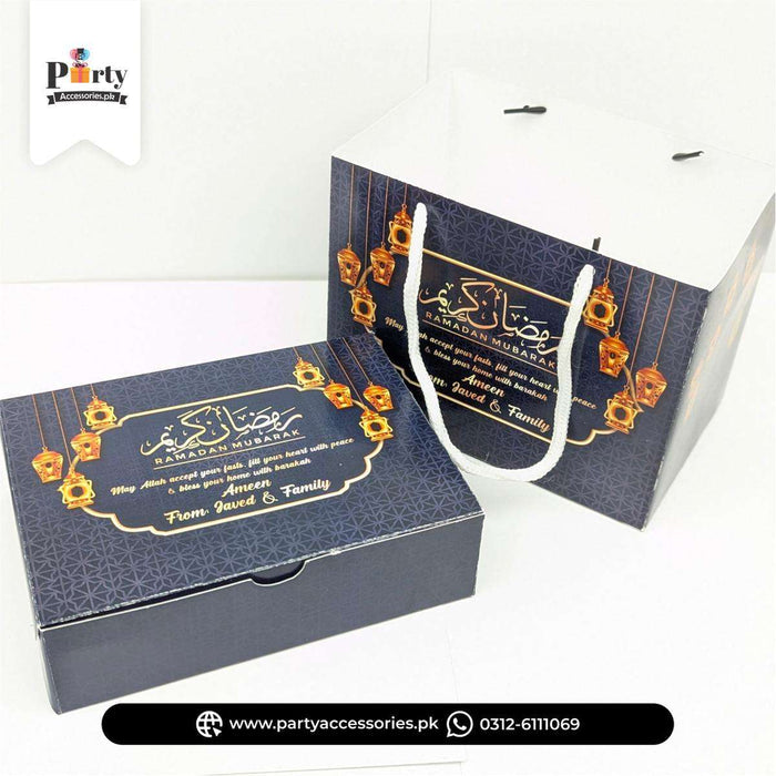 Ramadan Khajoor Distribution Card Boxes with Carry Bags