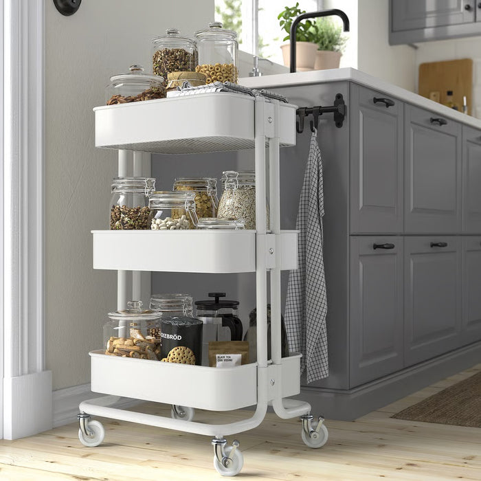 RASKOG Trolley, White, 35x45x77cm